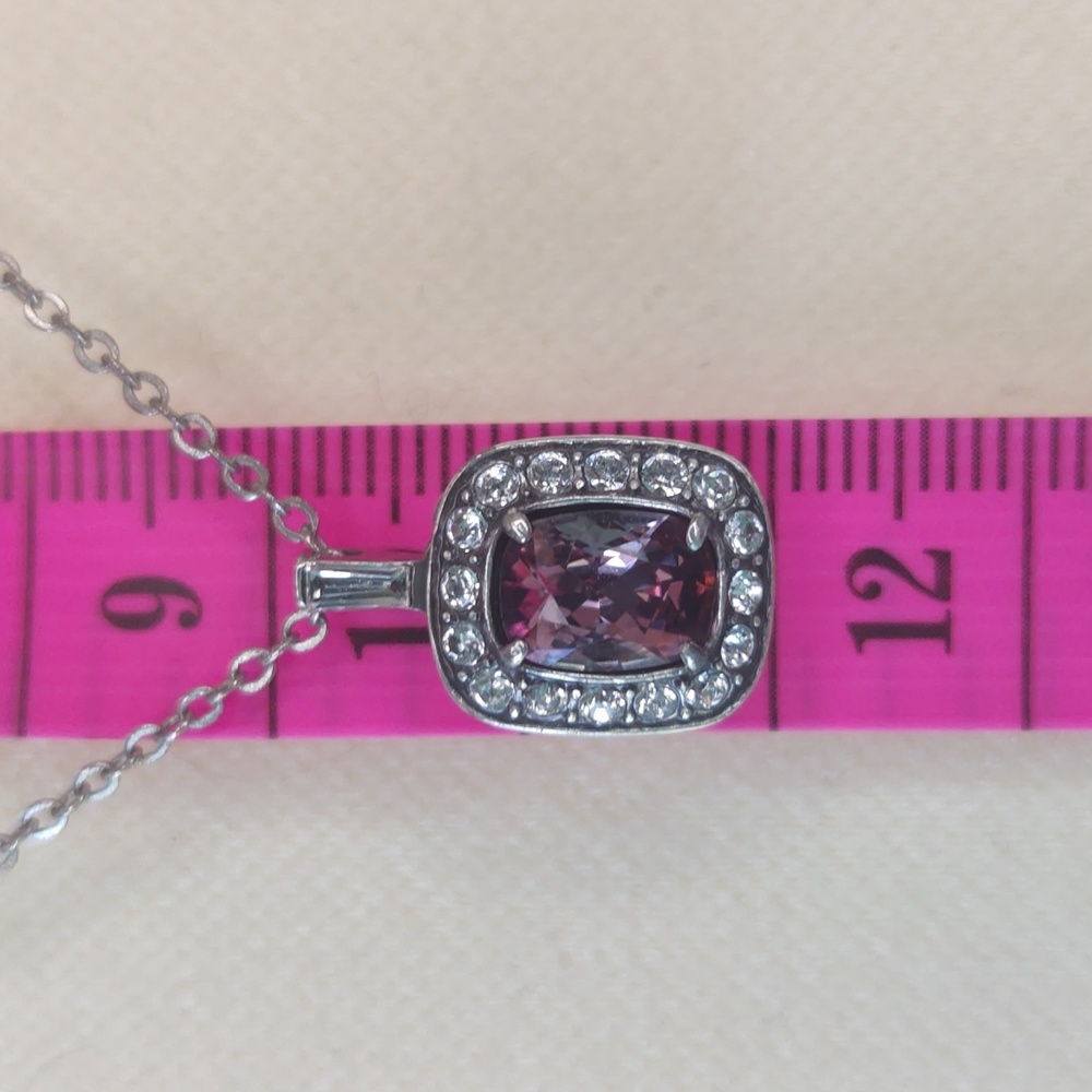 Brighton Reina Pink Silver Crystal Pendant Necklace RETIRED - Picture 4 of 6